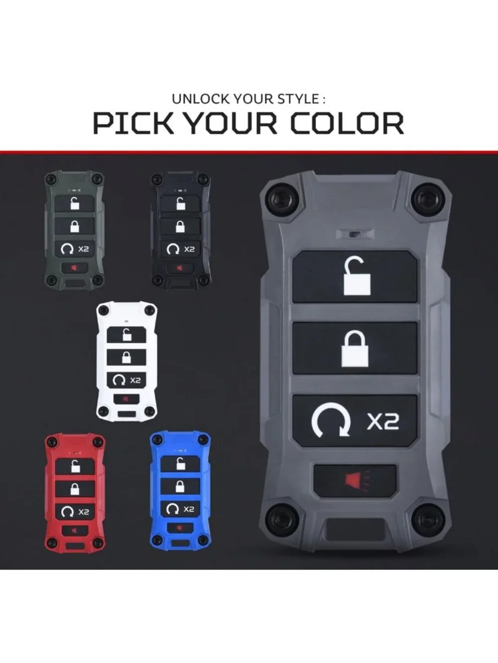 Custom Key Fob Case for Dodge Ram 2019+ | Durable Gray Replacement Cover